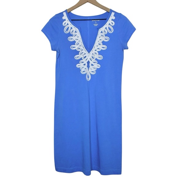 Lilly Pulitzer Brewster Dress Aqua Blue Rope Embellished Small Resort - Picture 2 of 6